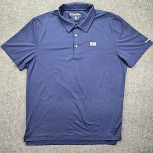 Chubbies Polo Shirt Mens XL Navy Blue Stretch Performance Golf Short Sleeve Flag